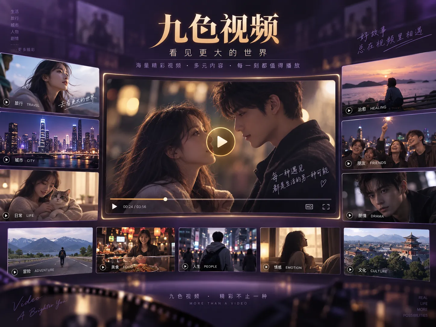 夜景噪点相关的九色视频内容视觉示意